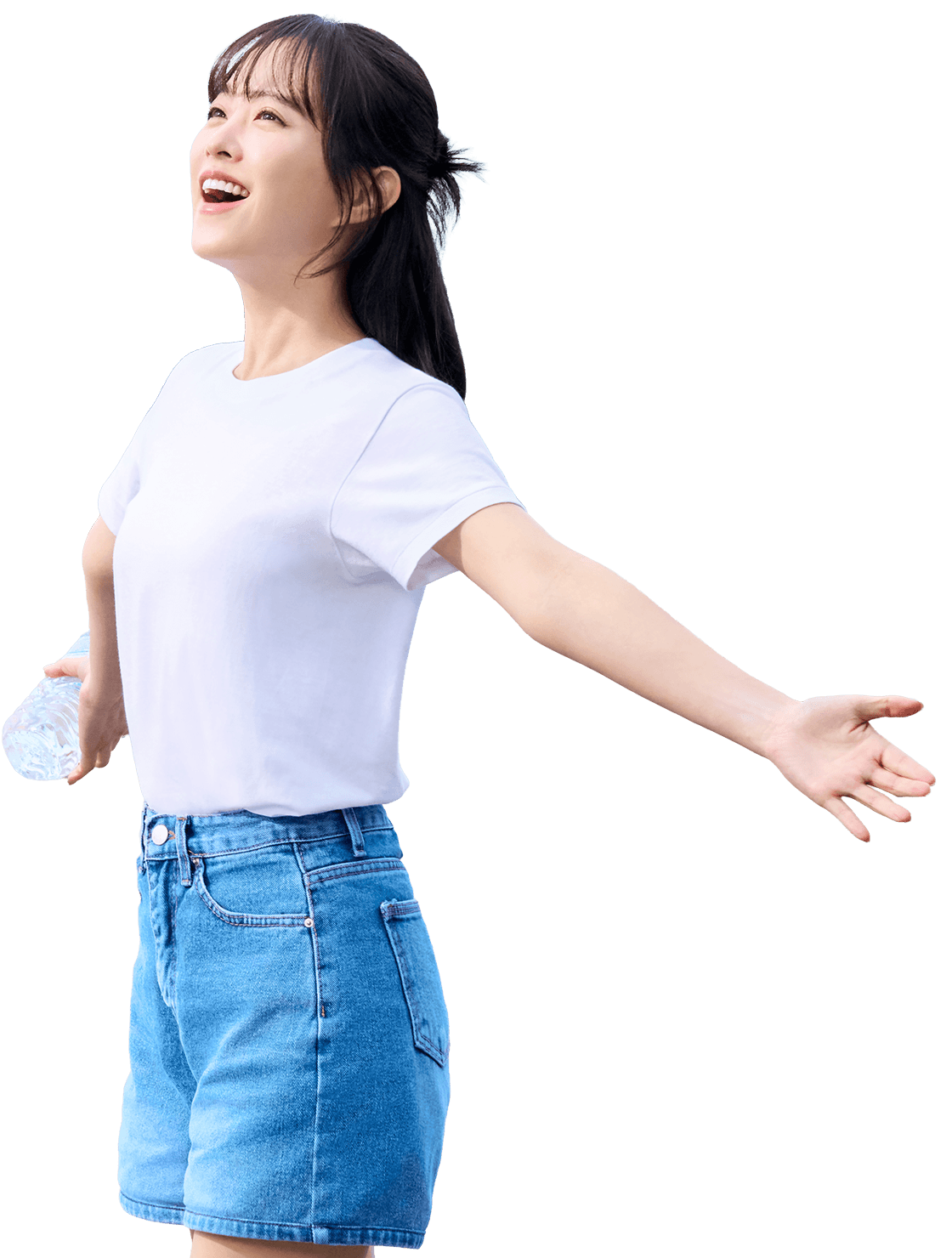 제주삼다수를 들고 웃는 모델 박보영